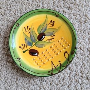 French Garlic Grater Yellow Olive Ceramic